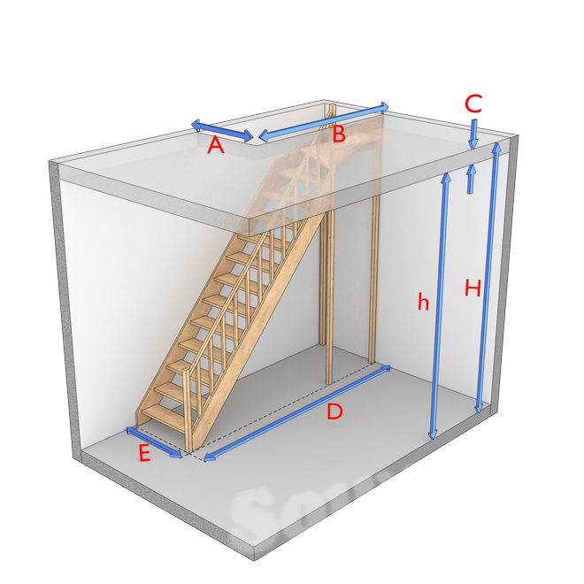 Schody z górnym zabiegiem prawoskrętne bez podstopnic