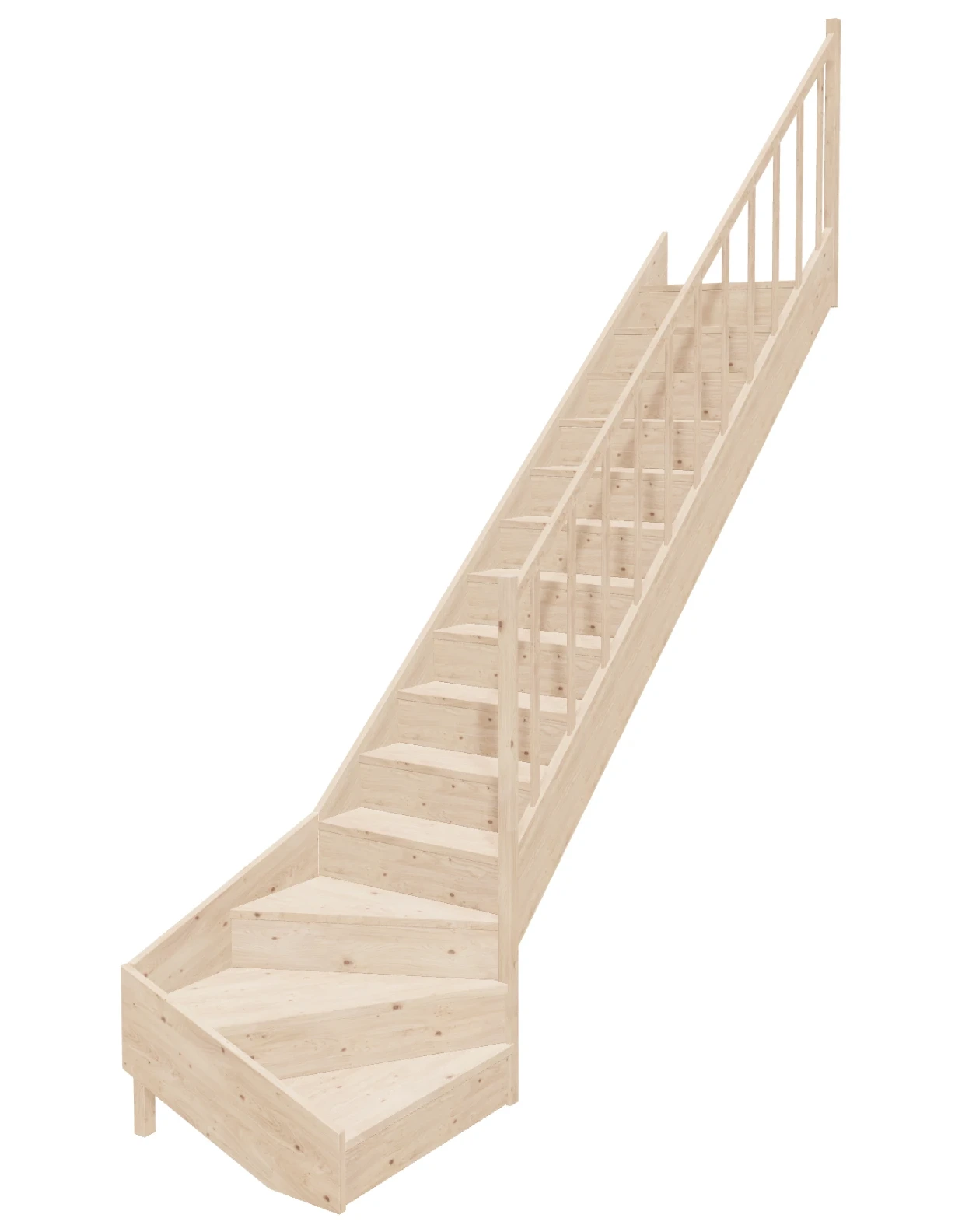 Right-turn-winder-stairs-with-risers-EQD-080RC-k46-1 Right-hand wooden staircase with a bottom winder and closed risers