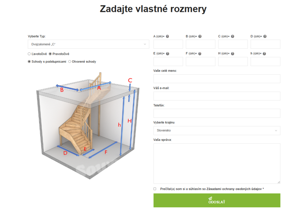 Zadajte vlastné rozmery