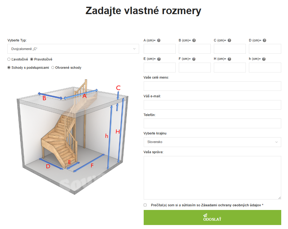 Zadajte vlastné rozmery