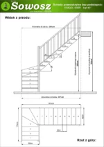 Wooden right-hand L-shaped winder stairs open risers EMQDL 090R - Image 4