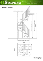 Drevené lomené schody pravé v tvare U otvorené EMQD 130R - Image 4
