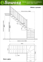 Drevené lomené schody ľavé tvaru L otvorené EMQGL 095R - Image 4