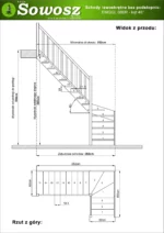 Wooden left-hand L-shaped winder stairs open risers EMQGL 080R - Image 4