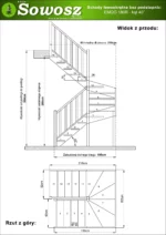 Wooden left-hand U-shaped winder stairs open risers EMQG 180R - Image 4