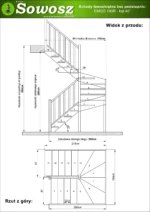 Wooden left-hand U-shaped winder stairs open risers EMQG 190R - Image 4