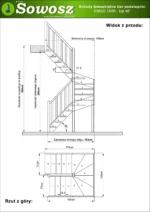 Wooden left-hand U-shaped winder stairs open risers EMQG 150R - Image 4