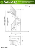 Wooden left-hand U-shaped winder stairs open risers EMQG 130R - Image 4