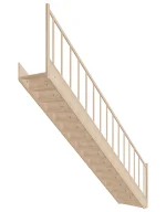 Drevené schody priame – uzavreté EGD 070R Sowosz – stavebnicové schody na mieru s balustrádou – montáž svojpomocne.