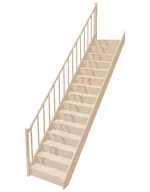 Drevené schody priame – uzavreté EGD 090R Sowosz – stavebnicové schody na mieru s balustrádou – montáž svojpomocne.