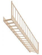 Straight wooden open-risers stairs EAD 090R by Sowosz. For self-assembly. Includes balustrade.