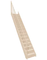 Straight wooden closed-risers stairs EGD 065R by Sowosz. For self-assembly. Includes balustrade.