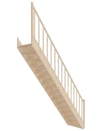 Straight wooden closed-risers stairs EGD 065R by Sowosz. For self-assembly. Includes balustrade.