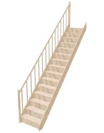 Straight wooden closed-risers stairs EGD 075R by Sowosz. For self-assembly. Includes balustrade.