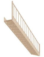 Straight wooden closed-risers stairs EGD 080R by Sowosz. For self-assembly. Includes balustrade.