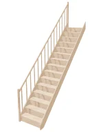 Straight wooden closed-risers stairs EGD 080R by Sowosz. For self-assembly. Includes balustrade.