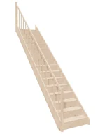 Straight wooden closed-risers stairs EGD 085R by Sowosz. For self-assembly. Includes balustrade.