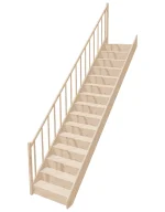 Straight wooden closed-risers stairs EGD 085R by Sowosz. For self-assembly. Includes balustrade.